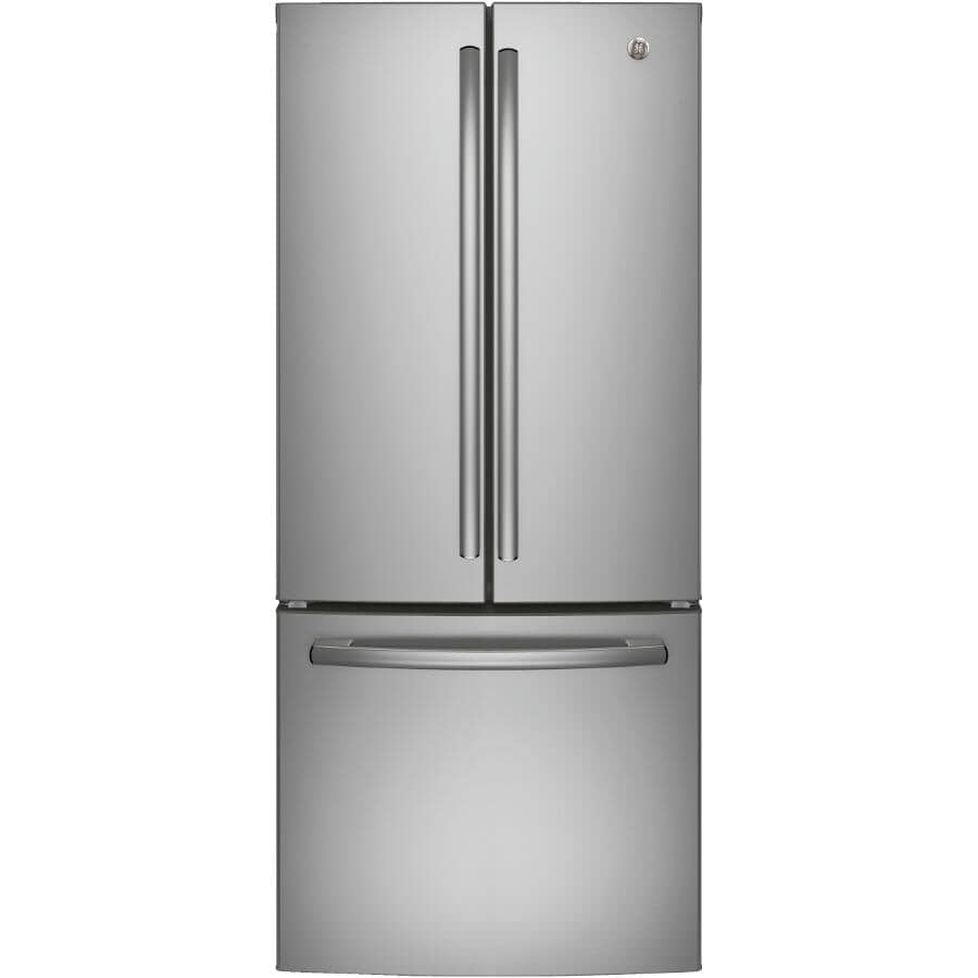 GE:30" 20.8 cu. ft. French Door Bottom Freezer Refrigerator (GNE21DYRKFS) - Fingerprint Resistant Stainless Steel