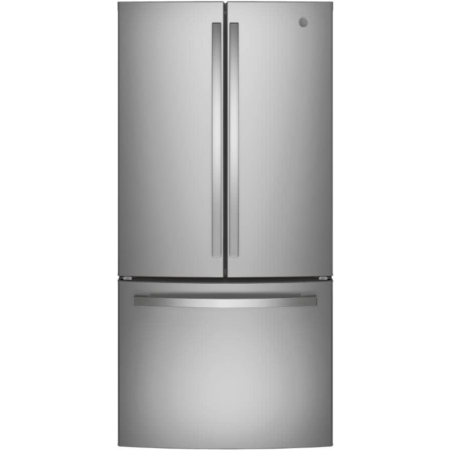 GE:33" 18.6 cu. ft. French Door Bottom Freezer Refrigerator (GWE19JYLFS) - Fingerprint Resistant Stainless Steel