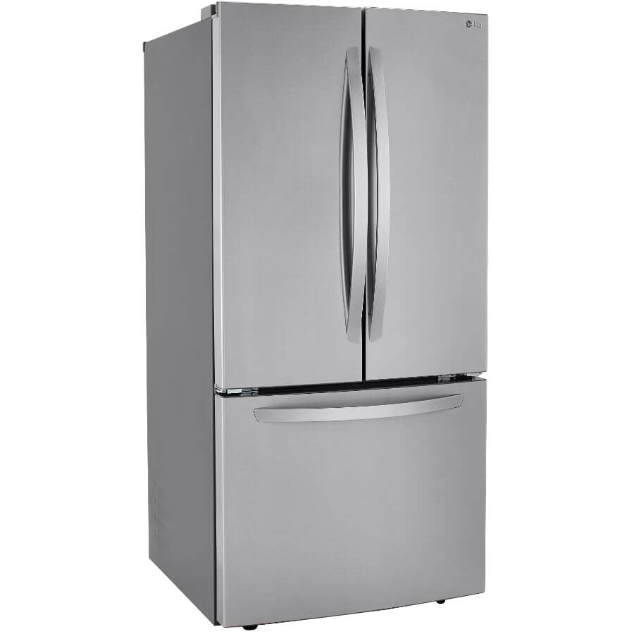 LG:33" 25.1 cu. ft. Smudge Resistant French Door Bottom Freezer Refrigerator (LRFCS2503S) - Stainless Steel