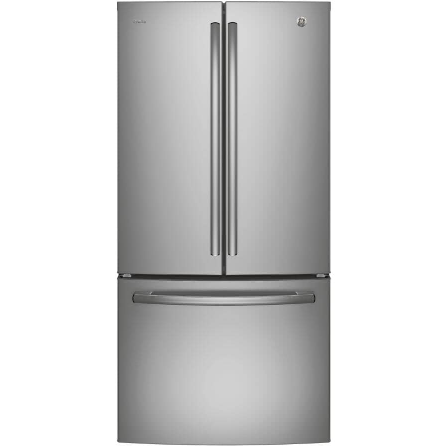 GE PROFILE:33" 24.8 cu. ft. French Door Bottom Freezer Refrigerator (PNE25NYRKFS) - with Internal Dispenser, Fingerprint Resistant Stainless Steel