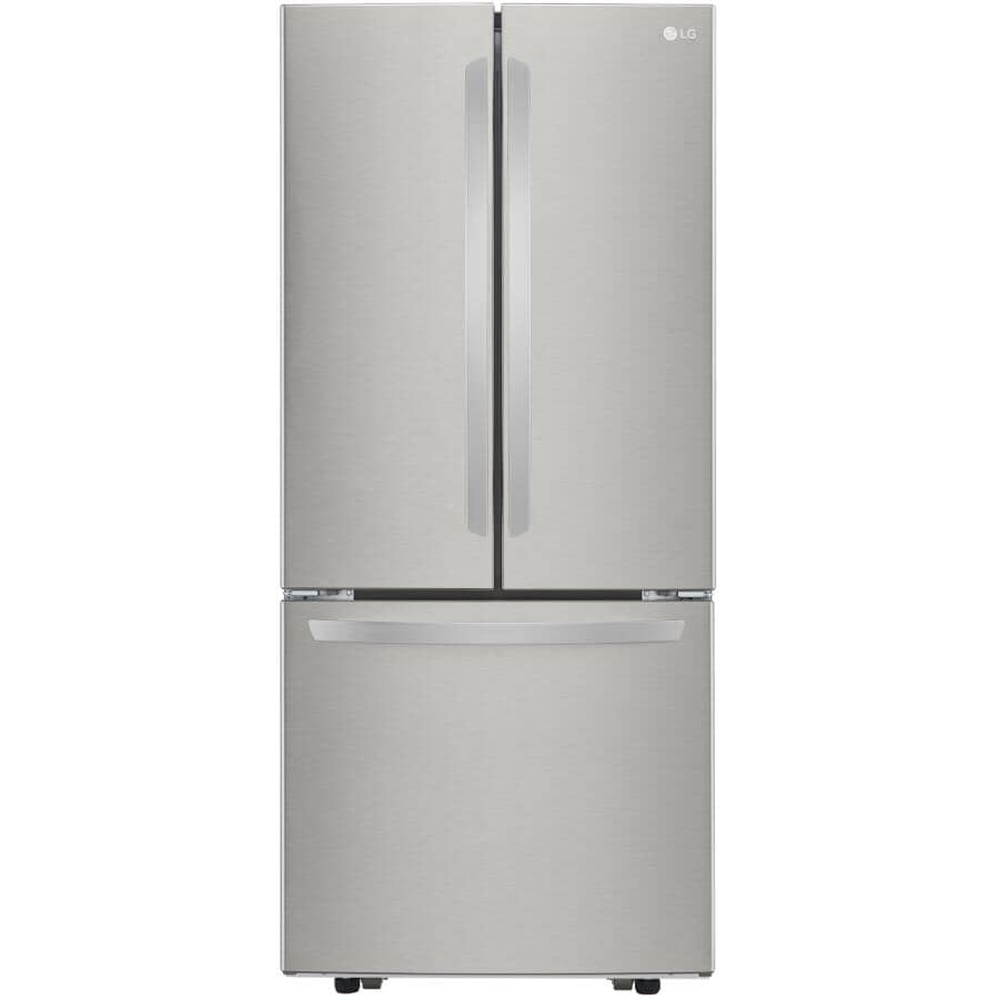 LG:30" 21.8 cu. ft. Smudge Resistant French Door Bottom Freezer Refrigerator (LRFNS2200S) - Stainless Steel