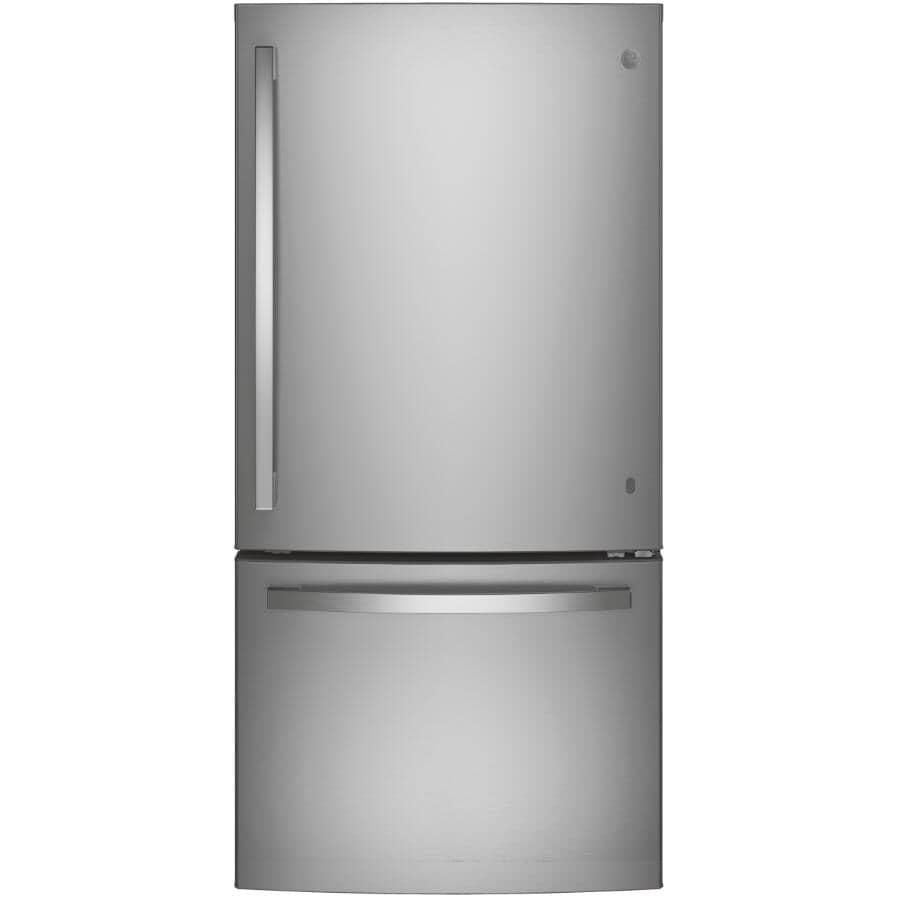 GE:30" 24.9 cu. ft. Bottom Freezer Refrigerator (GDE25EYKFS) - Fingerprint Resistant Stainless Steel