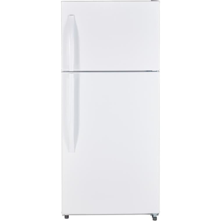 Réfrigérateur à congélateur supérieur (MTE18GTKWW), blanc, 18 pi3.