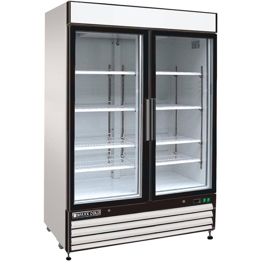 MAXX COLD:54" 48 cu. ft. Commercial Grade Refrigerator (MXM2-48R) - with 2 Glass Doors, White Stainless Steel