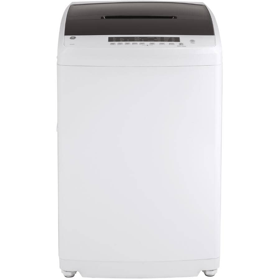 GE:24" 3.3 cu. ft. Portable Top Load Washer (GNW128SSMWW) - with Stainless Steel Basket, White