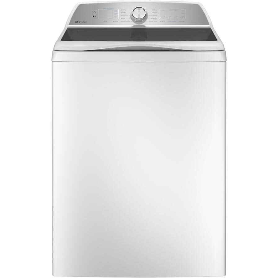 GE PROFILE:27" 5.8 cu. ft. Top Load Washer (PTW600BSRWS) - with Built-In Wifi, White