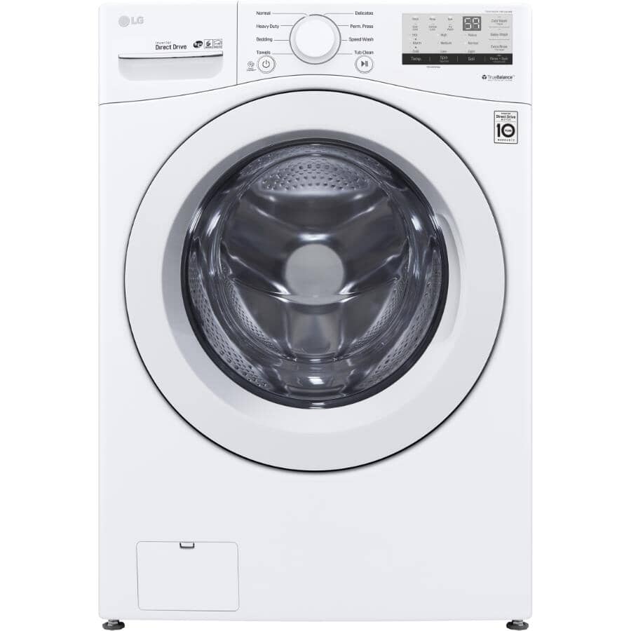 LG:27" 5.2 cu. ft. Ultra Large Front Load Washer (WM3400CW) - White