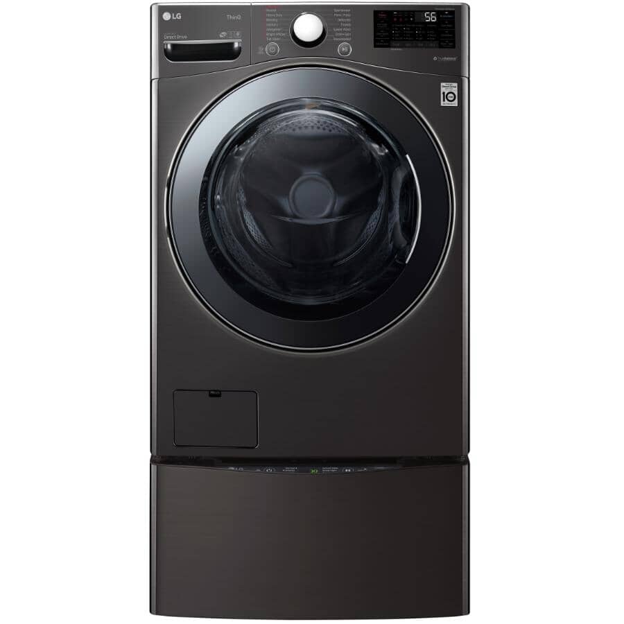 LG:27" 5.2 cu. ft. All-In-One Smart Washer & Dryer (WM3998HBA) - with TurboWash® Technology, Black Steel