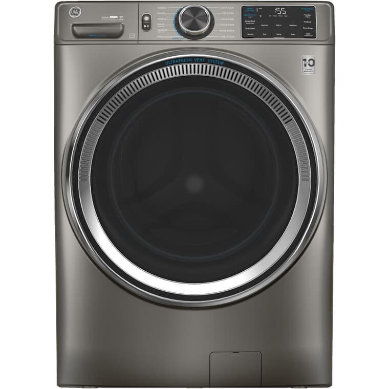 28" 5.5 cu. ft. Front Load Washer (GFW650SPNSN) - with Built-In Wifi, Satin Nickel