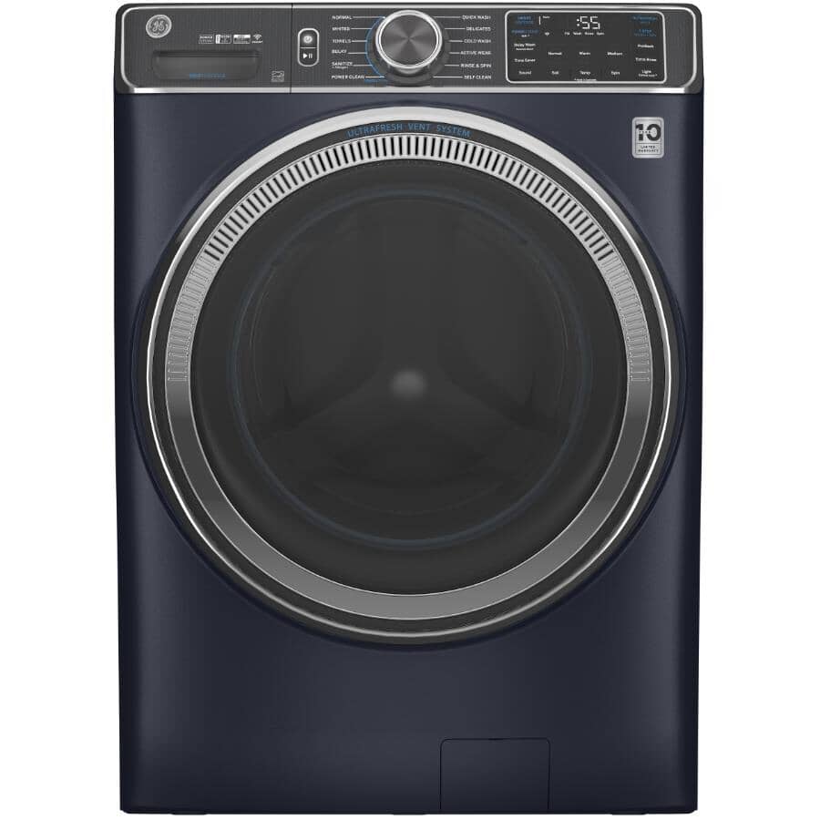 GE:28" 5.8 cu. ft. Front Load Washer (GFW850SPNRS) - with Built-In Wifi, Sapphire Blue