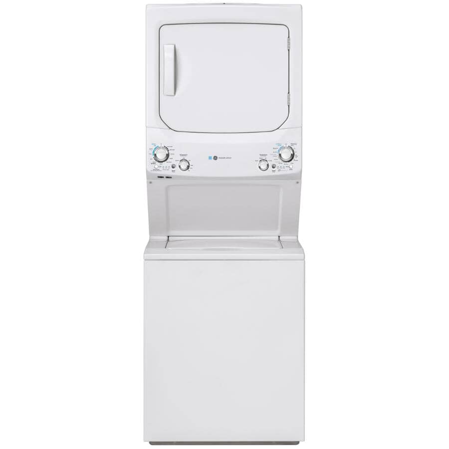 GE:27" Laundry Centre (GUD27EEMNWW) - White, 4.5 cu. ft. Washer & 5.9 cu. ft. Dryer