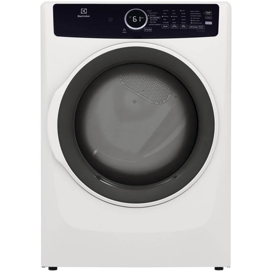 ELECTROLUX:27" 8.0 cu. ft. Electric Front Load Steam Dryer (ELFE743CAW) - White