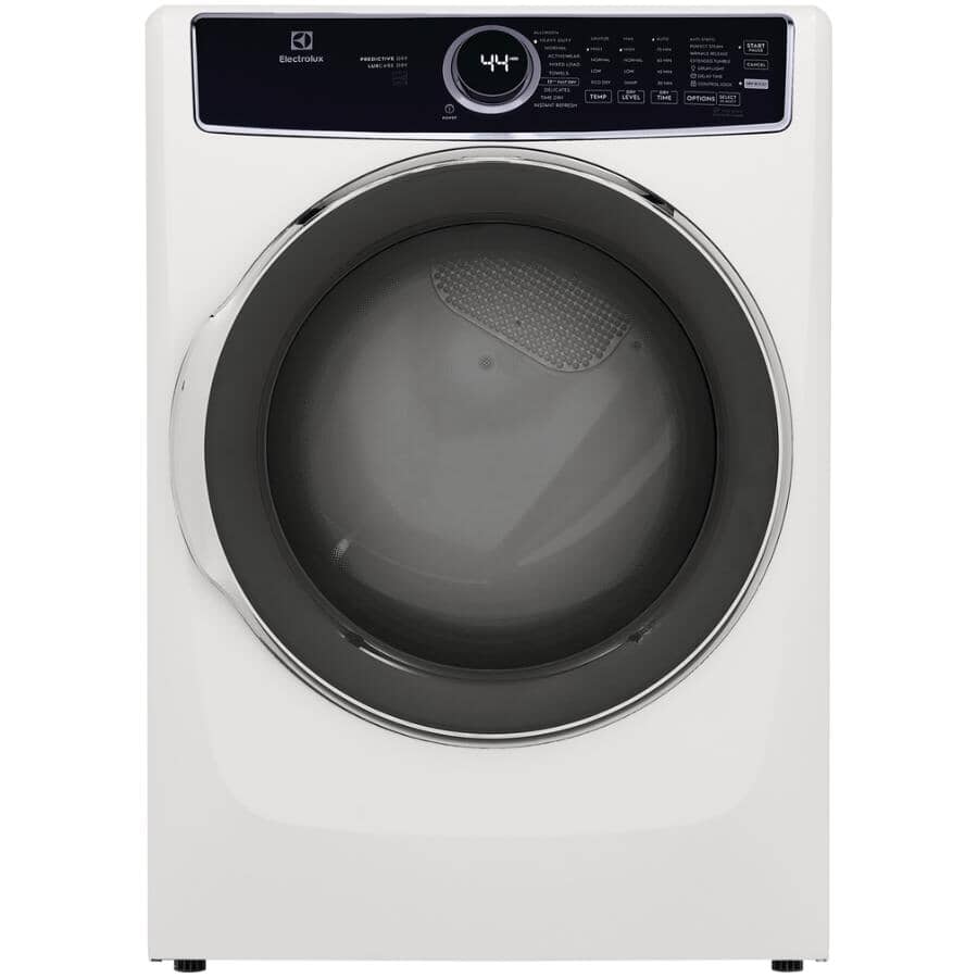 ELECTROLUX:27" 8.0 cu. ft. Electric Front Load Steam Dryer (ELFE753CAW) - with 15 Minute Fast Dry, White