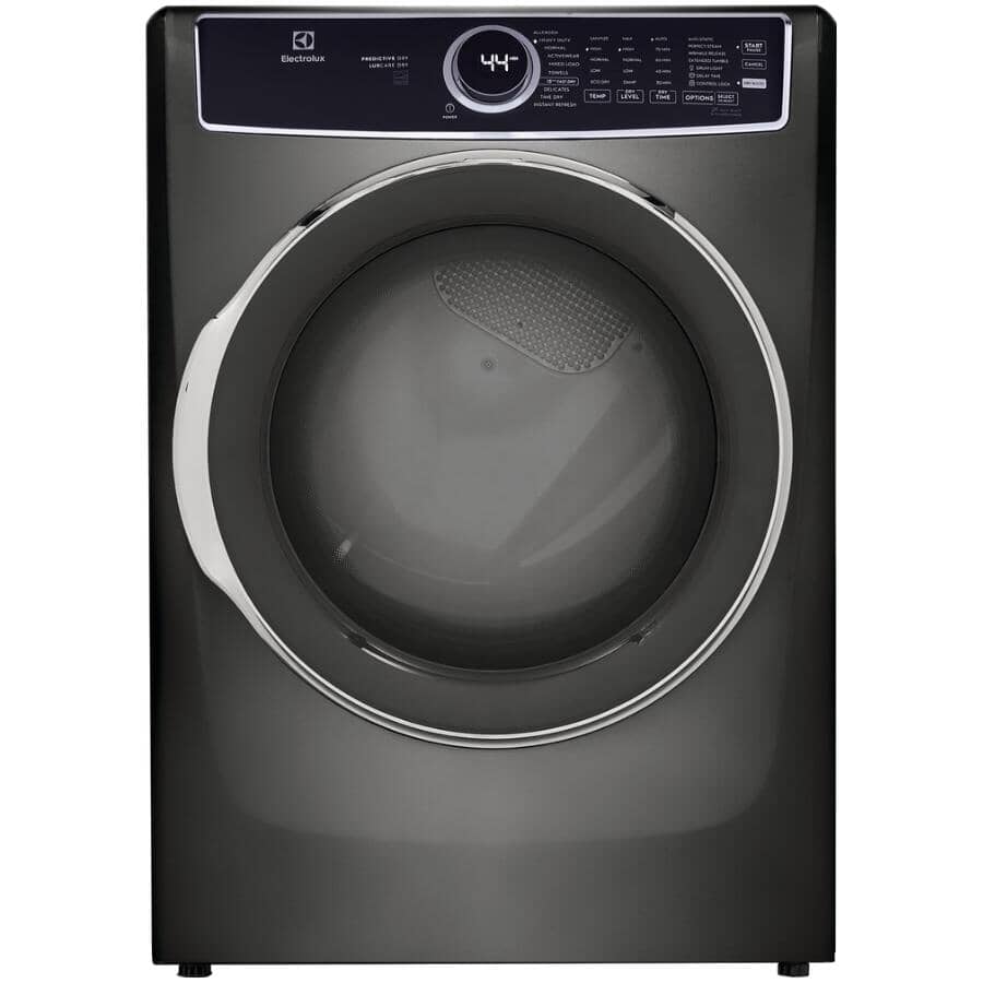 ELECTROLUX:27" 8.0 cu. ft. Electric Front Load Steam Dryer (ELFE753CAT) - with 15 Minute Fast Dry, Titanium