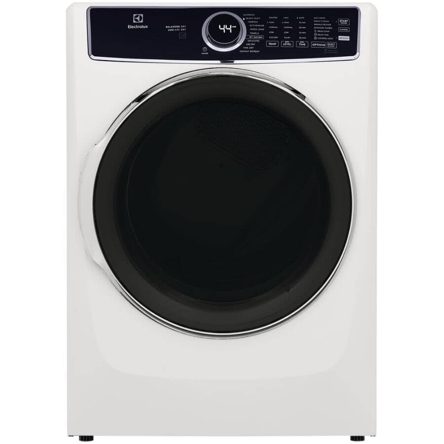 ELECTROLUX:27" 8.0 cu. ft. Electric Front Load Steam Dryer (ELFE763CAW) - with 15 Minute Fast Dry + LuxCare, White