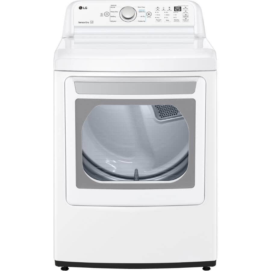 LG:27" 7.3 cu. ft. Electric Front Load Dryer (DLE7150W) - White