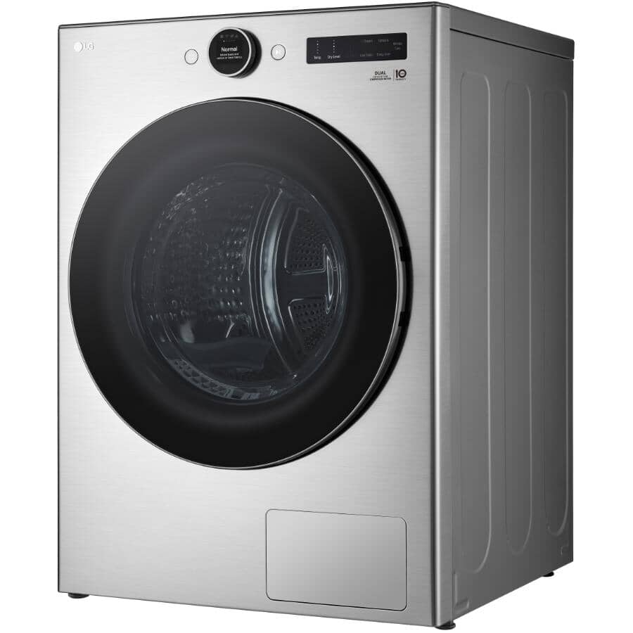 LG:27" 7.8 cu. ft. Mega Capacity Electric Smart Front Load Dryer (DLHC5502V) - with Dual Inverter HeatPump Technology, Graphite Steel
