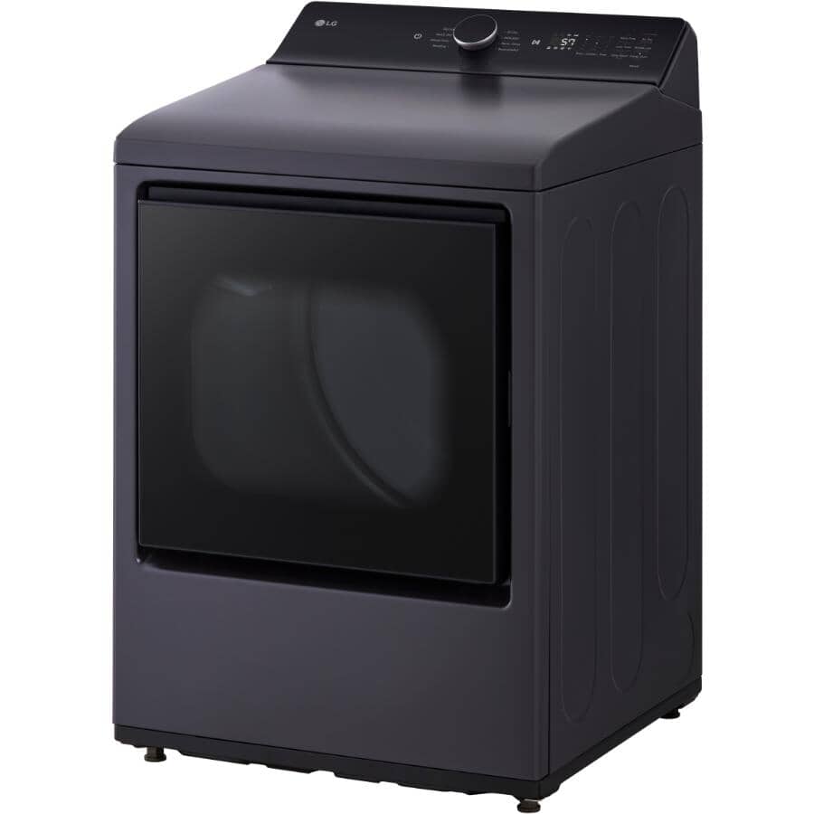 LG:27" 7.3 cu. ft. Ultra Large Capacity Electric Front Load Dryer (DLE8400BE) - with EasyLoad Door + AI Sensing, Matte Black