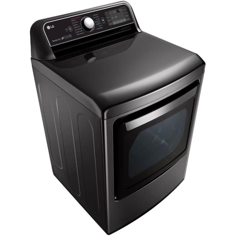 27" 7.3 cu. ft. Electric Front Load Dryer (DLEX7900BE) - with EasyLoad + Dual Opening Door, Black Steel
