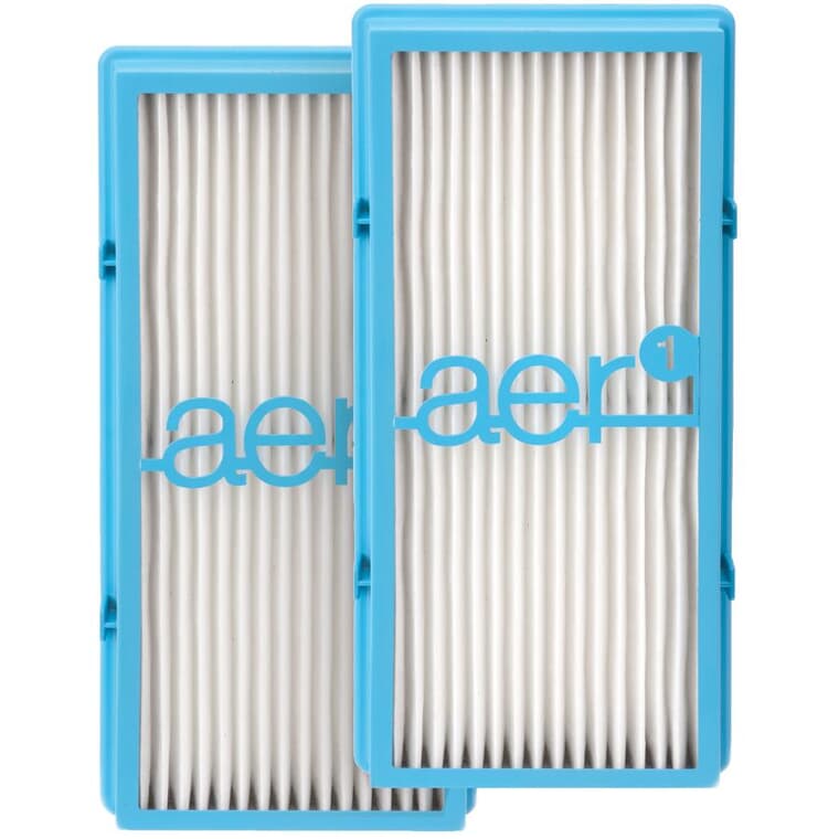 Paquet de 2 filtres améliorés pour odeurs et poussière pour purificateur d'air aer1