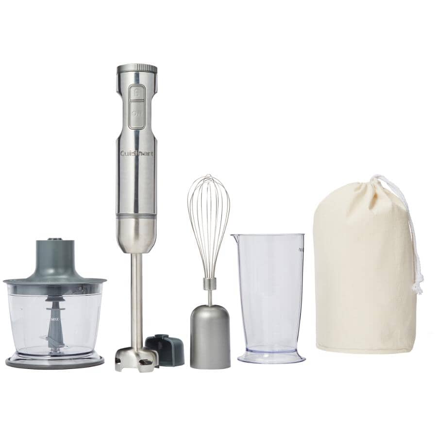 CUISINART:Smart Stick Variable Speed Hand Blender with Cup & Chopper - Stainless Steel, 300W