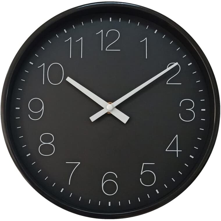 10" Round Wall Clock - Black