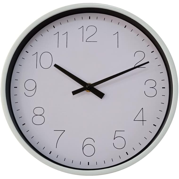 10" Round Wall Clock - White