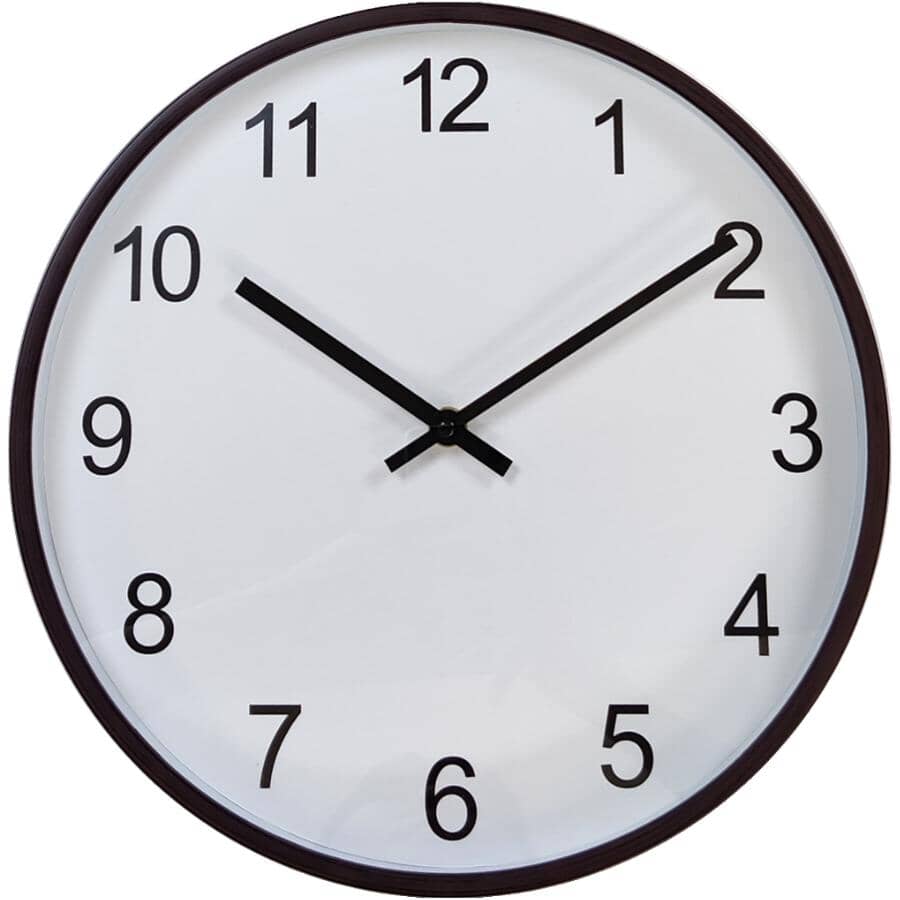 HOME ACCENT:12" Round Wall Clock - White