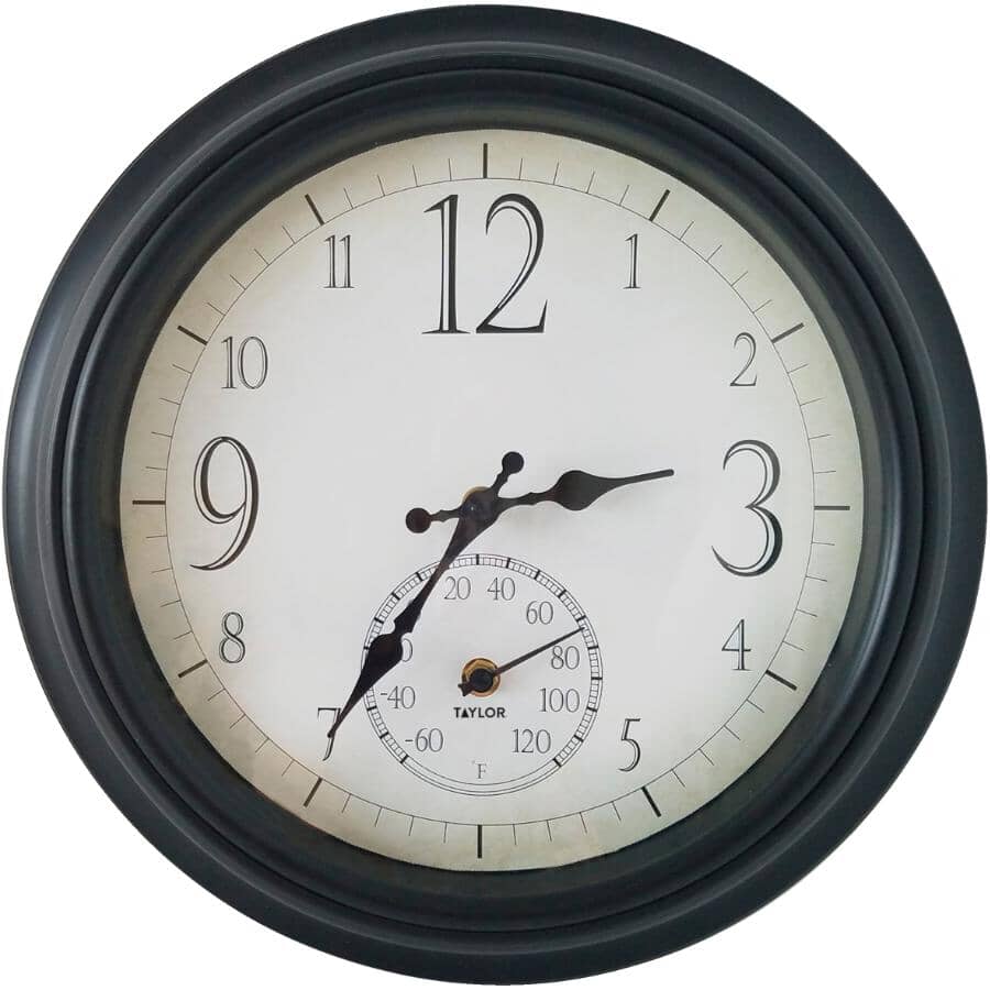 taylor outdoor clock thermometer
