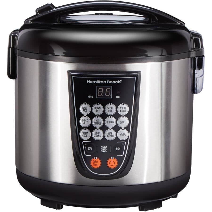 Hamilton Beach 4L Stainless Steel/Black Rice Multi-Cooker | Home Hardware