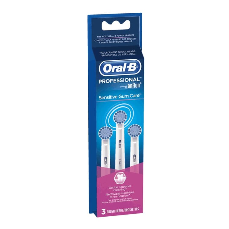 Paquet de 3 têtes de brosse à dents pour gencives sensibles