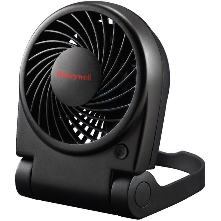 Turbo On The Go Personal Fan - with Portable Folding + USB Cable, Black