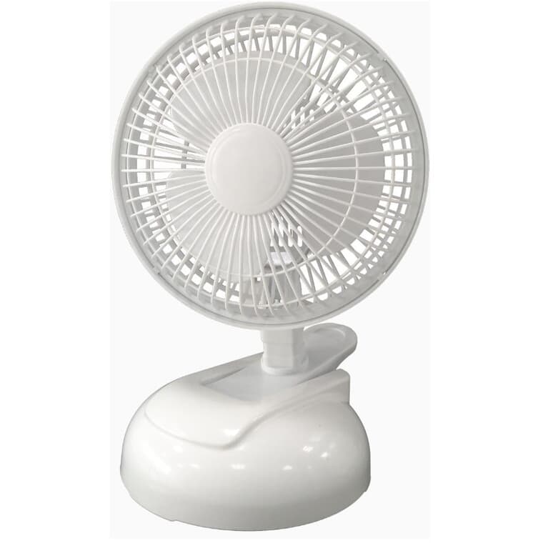 6" Personal Desk Fan - with 2 Speeds + Clip, White