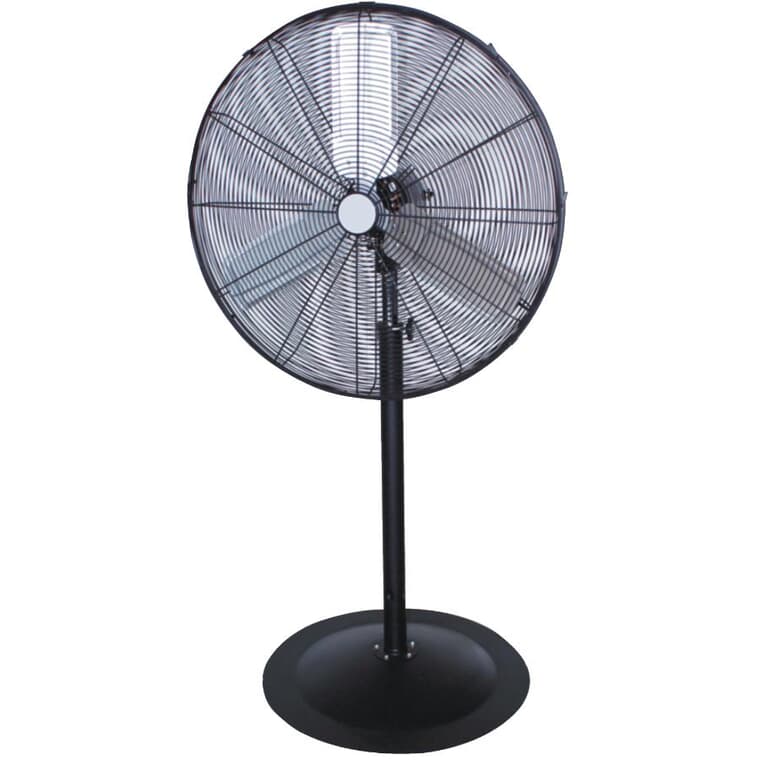 30" Commercial Oscillating Pedestal Fan - with 2 Speeds, Black