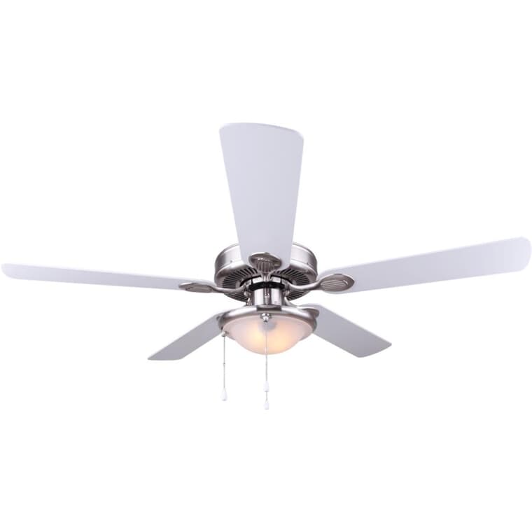 Kincade 52" Ceiling Fan with LED Light - Reversible Blades, Brushed Pewter