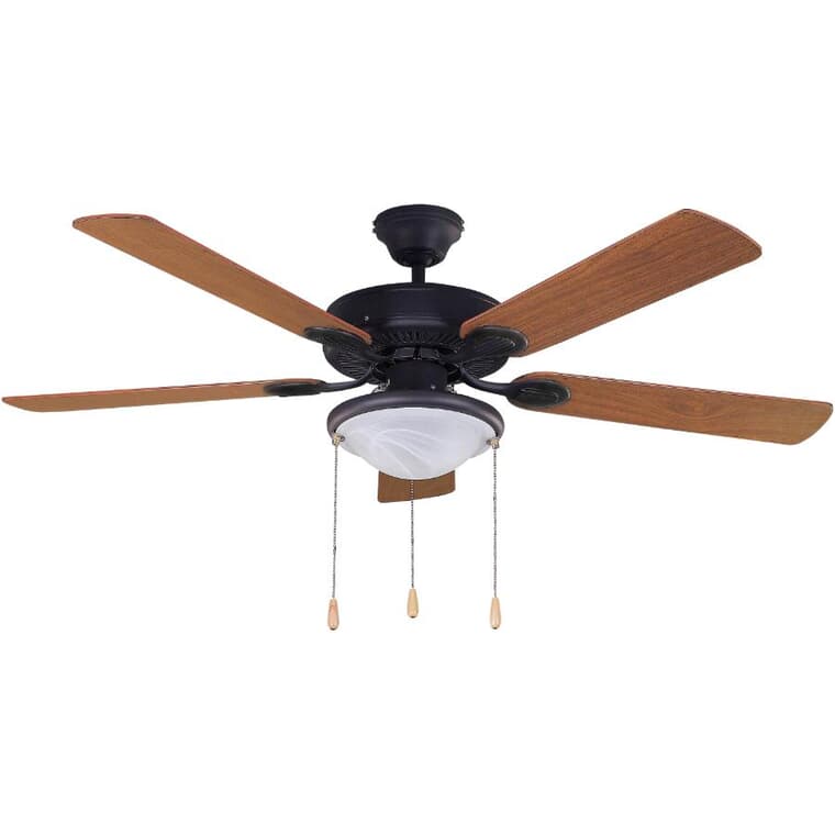 Kincade 52" Ceiling Fan with LED Light - Reversible Blades, Oil Rubbed Bronze