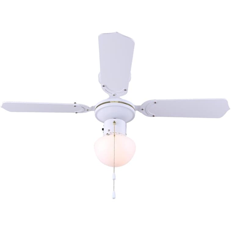 Unity 36" Ceiling Fan with Light - Reversible Blades, White