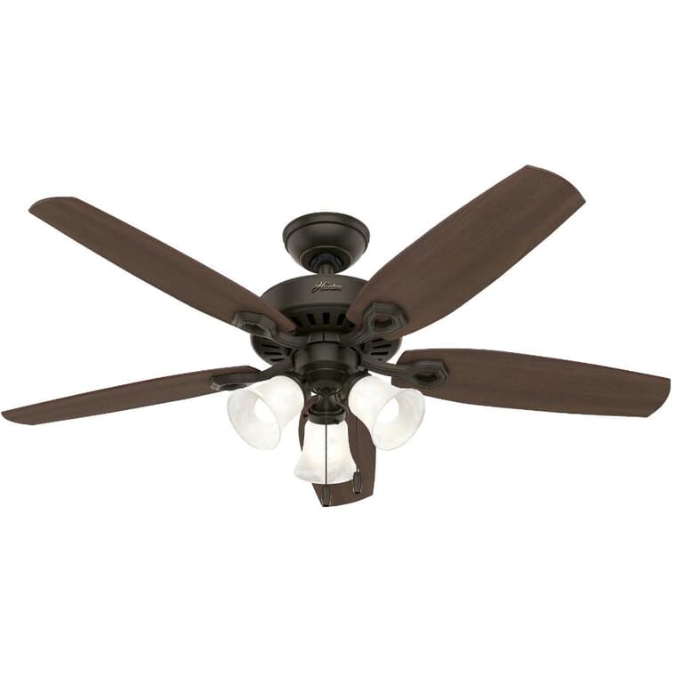 Hinnman 52" Ceiling Fan with Light - Reversible Blades, New Bronze