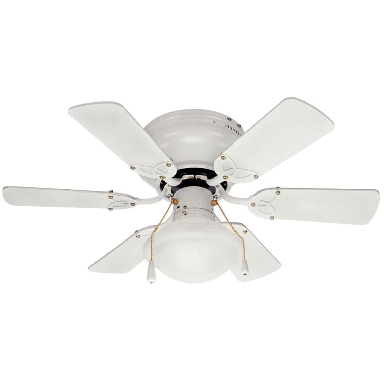 Twister 30" Ceiling Fan with Light - Reversible Blades, White
