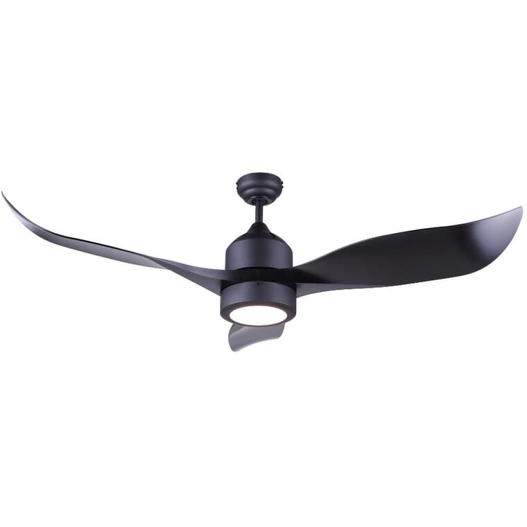 Aria 52'' Ceiling Fan with LED Light & Remote - Black