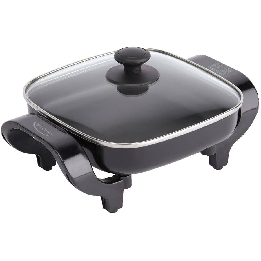 BETTY CROCKER:Square Non-Stick Electric Skillet with Glass Lid - 8"
