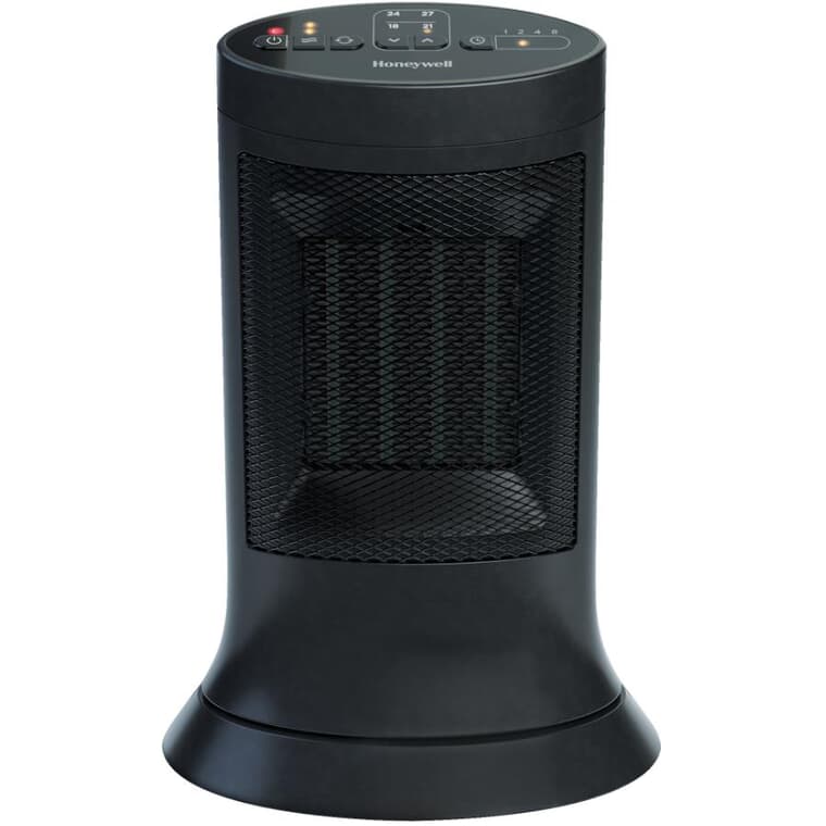 Radiateur vertical noir compact numérique en céramique, 1500 W