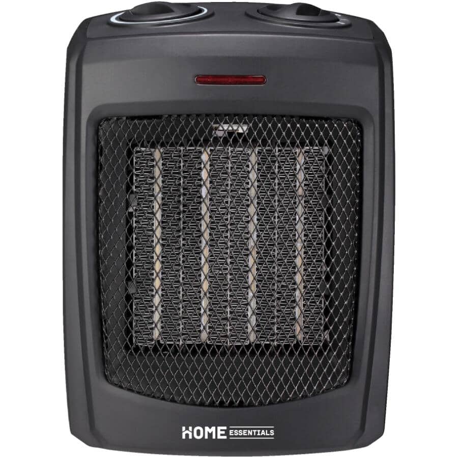 CLASSIC:750W - 1500W Ceramic Heater - with Adjustable Thermostat, Black