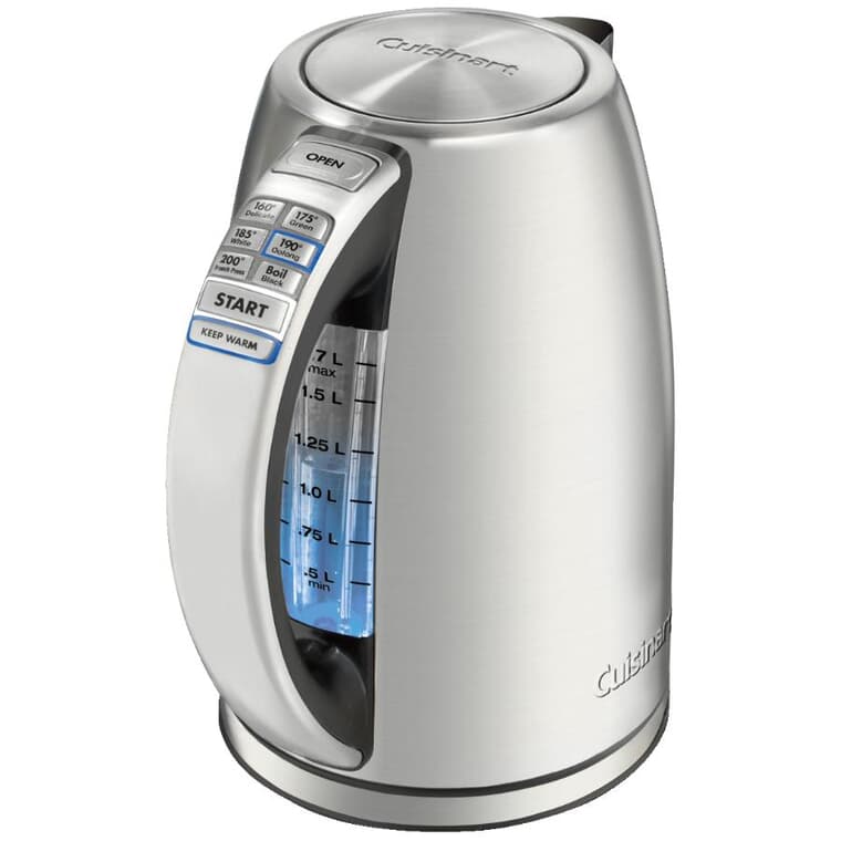 PerfecTemp Electric Kettle - Cordless + Stainless Steel, 1.7 L