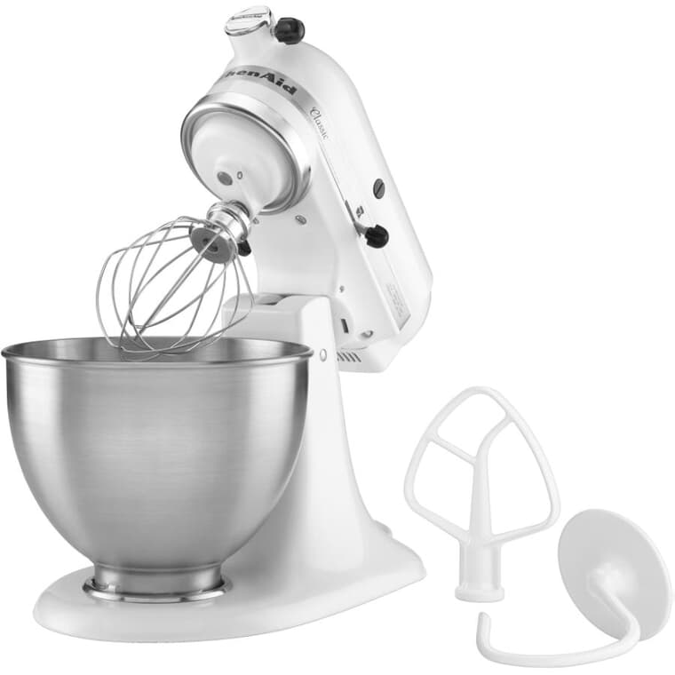 Classic 10-Speed Stand Mixer with 4.5 Qt Bowl (K45SSWH) - White, 275W
