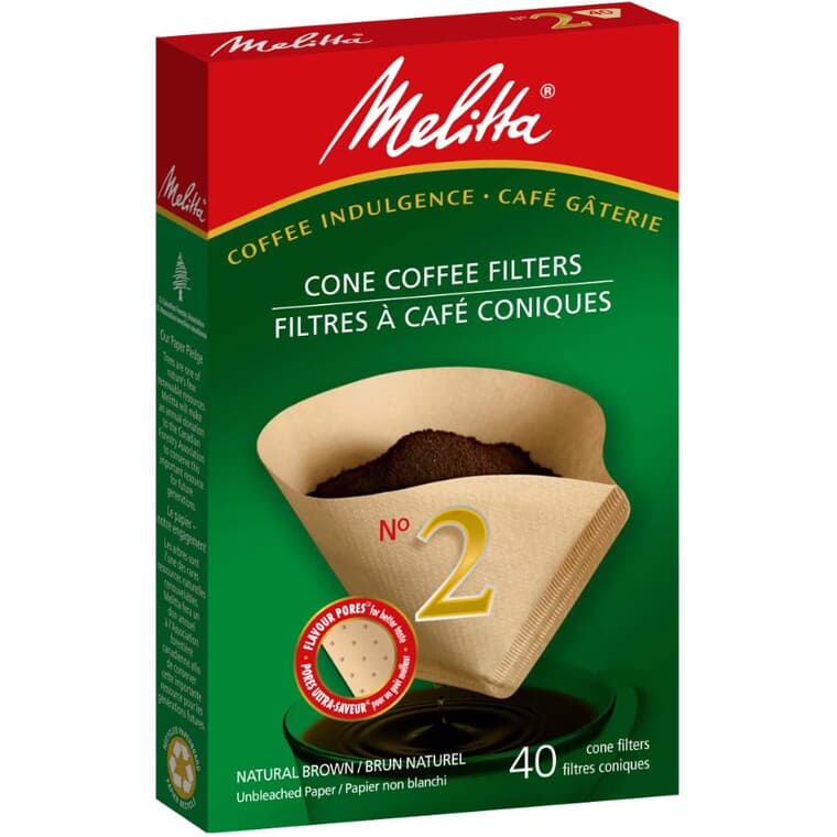 #2 Cone Coffee Filters - 40 Pack