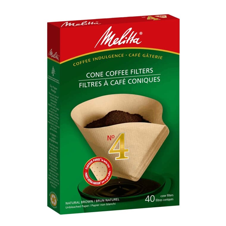 No 4 cone Natural Brown Paper Coffee Filter 