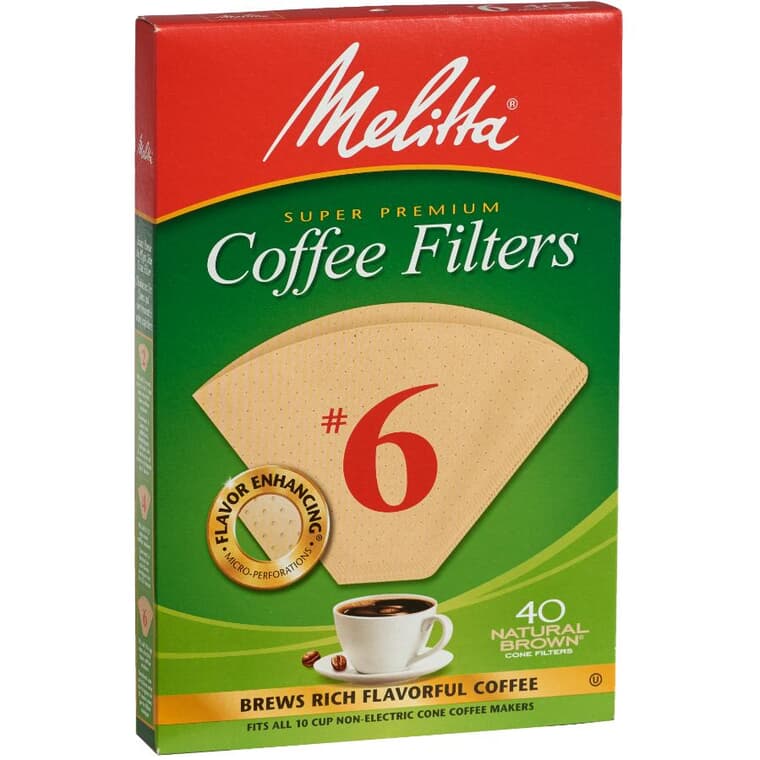 #6 Cone Coffee Filters - 40 Pack