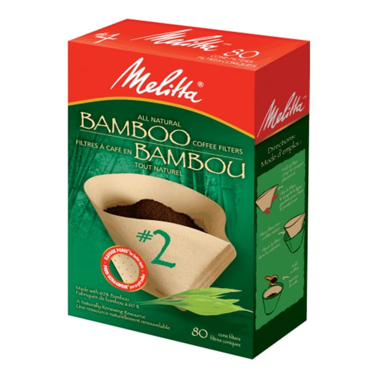 Bamboo #2 Cone Coffee Filters - 80 Pack