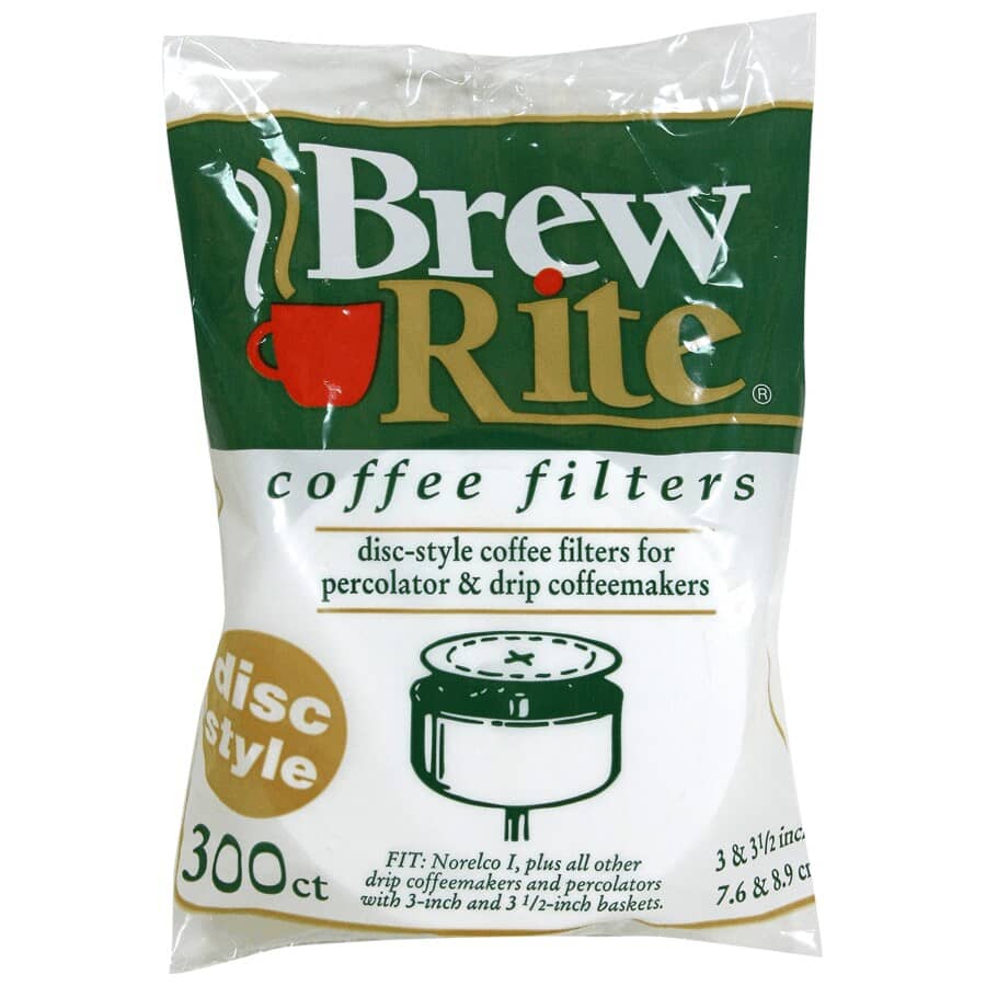 BREWRITE:Disc Coffee Filters - 3-1/2", 300 Pack